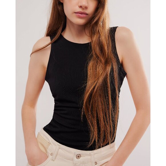 FREE PEOPLE Wear It Out Backless Cami / Black - Picture 1 of 4
